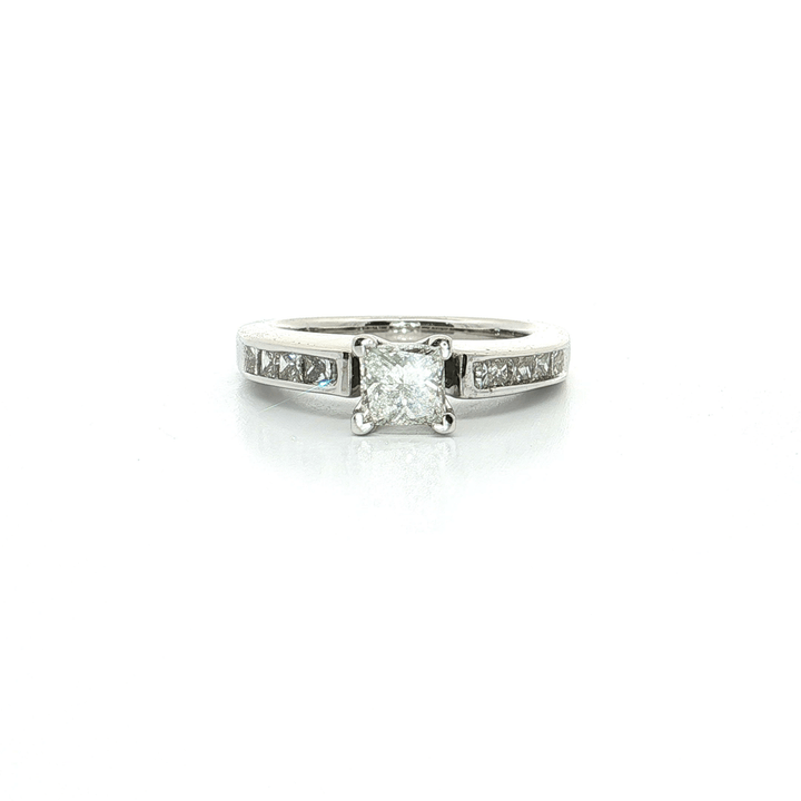 Princess Cut Near Colorless Diamond Engagement Ring (⅞ ct.) in 14k White Gold