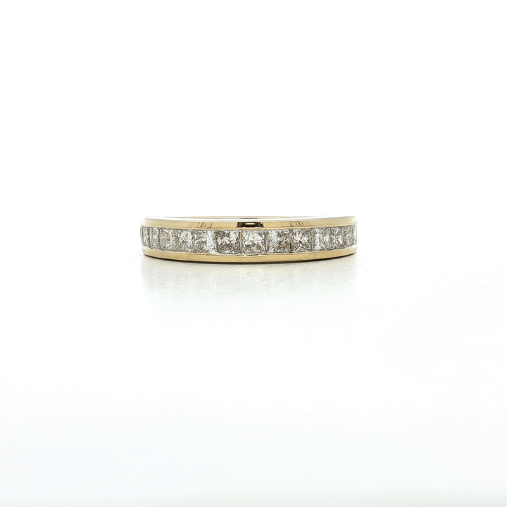 1.05 CTW Princess Cut Colorless Natural Diamond Channel - Set Wedding Band in 14kt Yellow Gold – Jewelry Depot, Inc.