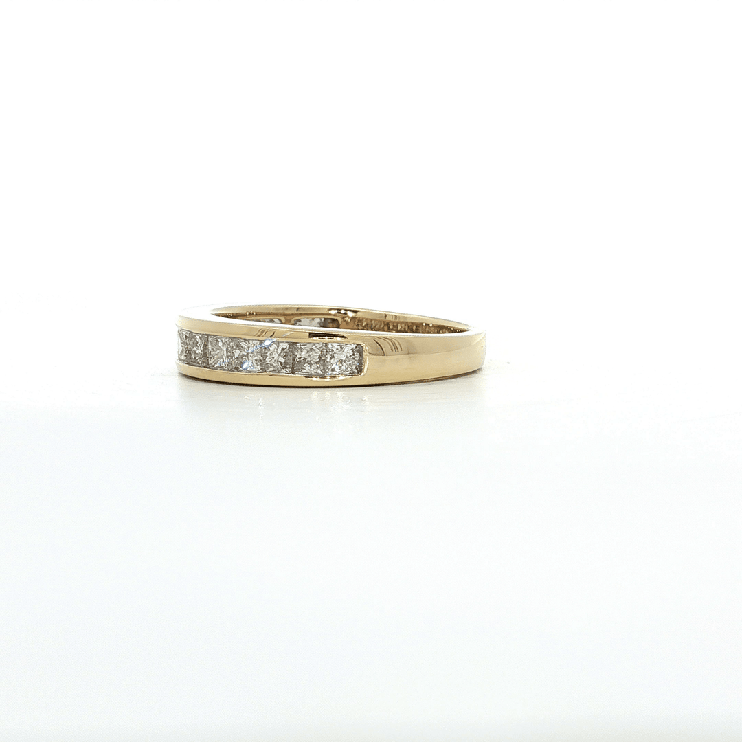1.05 CTW Princess Cut Colorless Natural Diamond Channel - Set Wedding Band in 14kt Yellow Gold – Jewelry Depot, Inc.