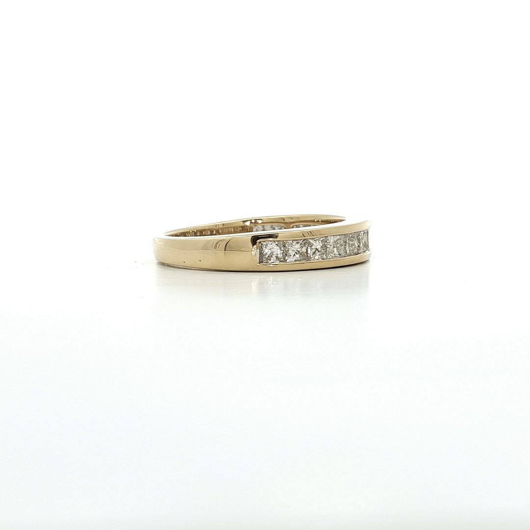 1.05 CTW Princess Cut Colorless Natural Diamond Channel - Set Wedding Band in 14kt Yellow Gold – Jewelry Depot, Inc.
