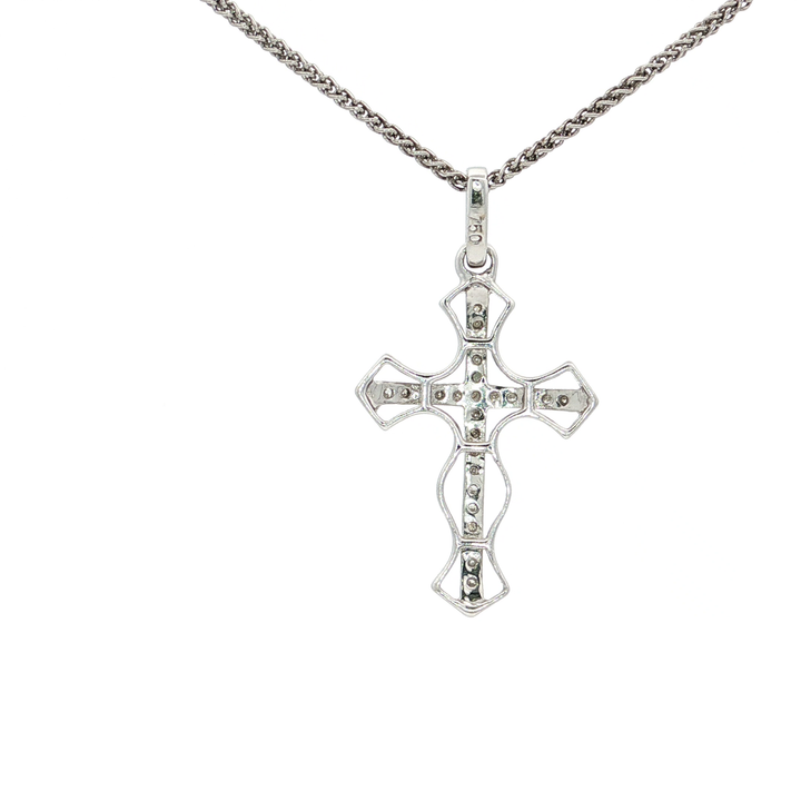 Openwork Diamond Cross Pendant Necklace (⅕ ct. tw.) in 18k White Gold
