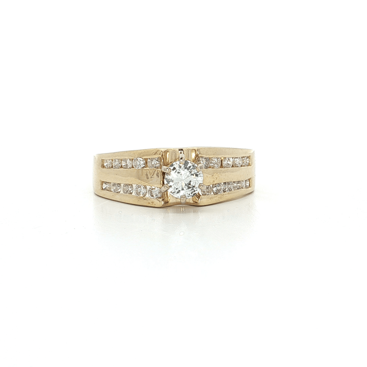 Certified Round Brilliant Cut Near Colorless Diamond Engagement Ring (1 ct.) in 14k Yellow Gold