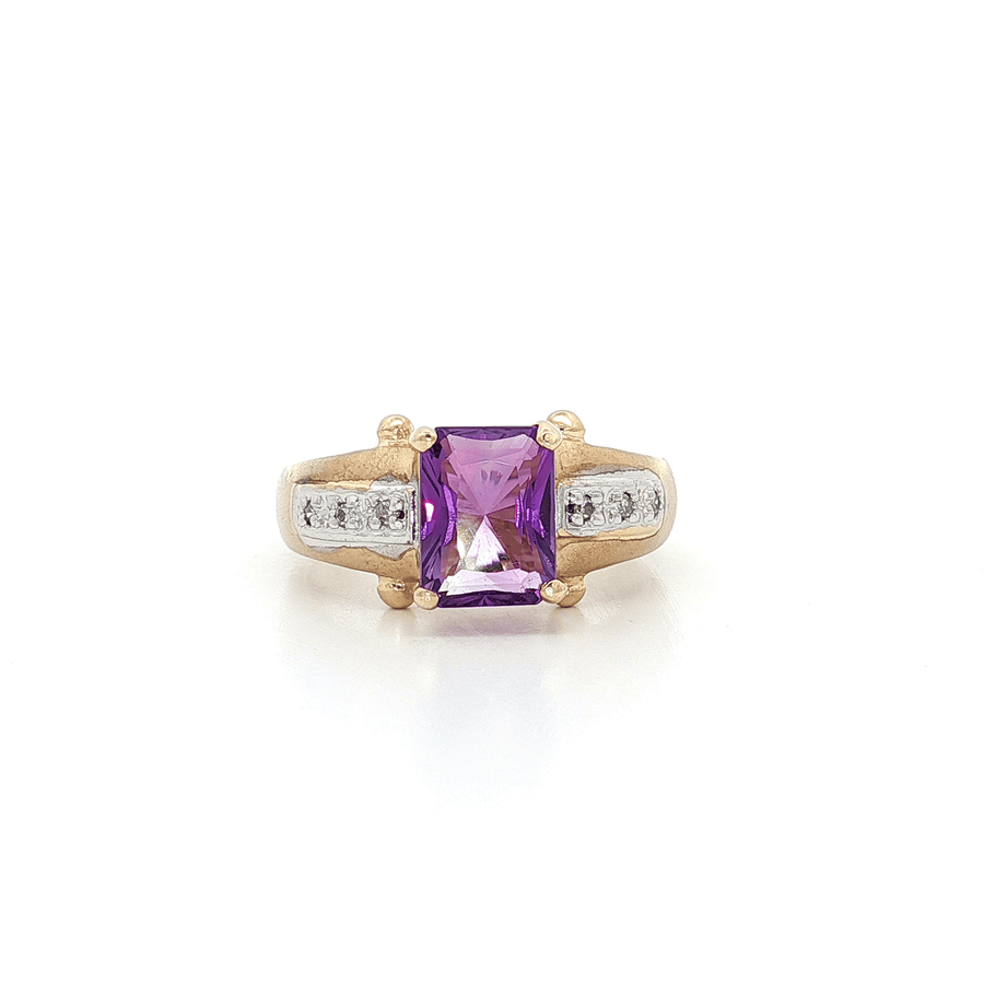 Vivid Amethyst & Diamond Cocktail Ring (1 1/2 ct. tw.) 10k Gold