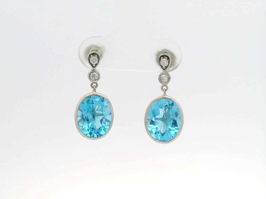 Elegant Blue Gemstone Earrings.