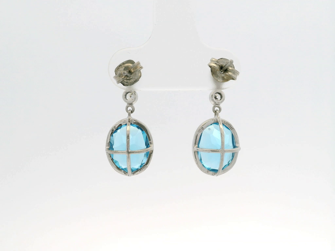 Elegant Blue Gemstone Earrings.