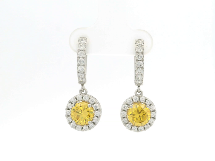 Elegant Yellow Diamond Earrings.