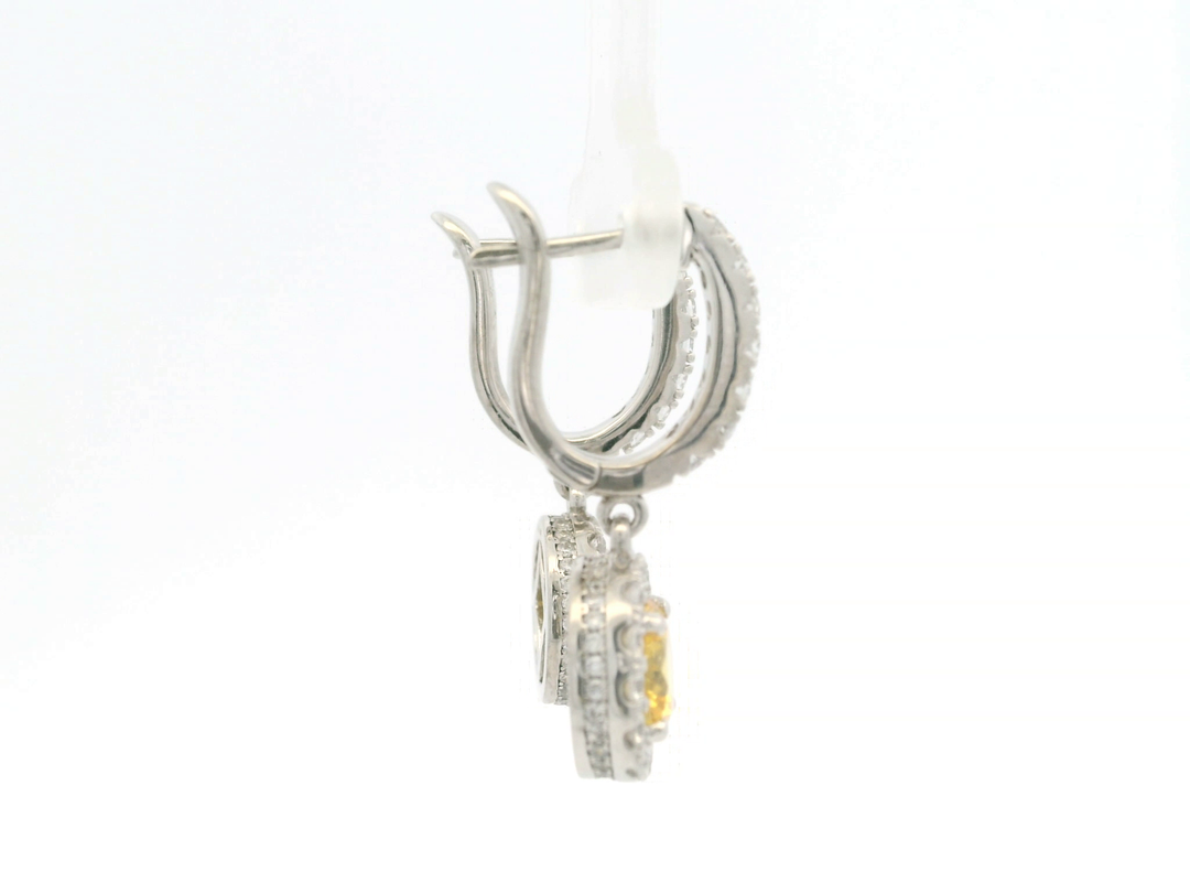 Elegant Yellow Diamond Earrings.