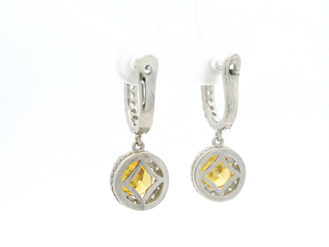 Elegant Yellow Diamond Earrings.