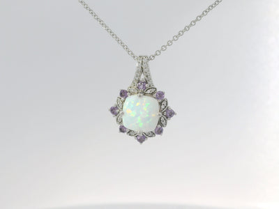 Elegant Opal Pendant Necklace.