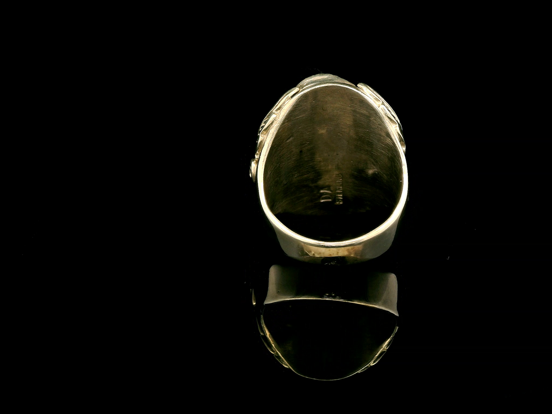 Men's Silver and Turquoise Bald Eagle Ring.