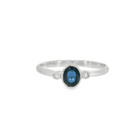 Sapphire & Round Brilliant Cut Diamond Ring (⅗ ct. tw.) in 14k White Gold