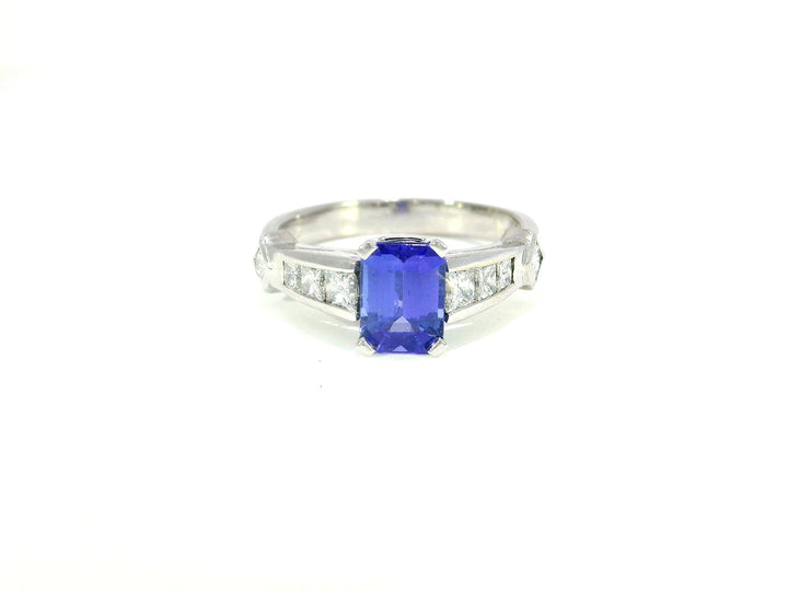 2.25 CTW AA Grade Natural Tanzanite Ring in 18KT White Gold