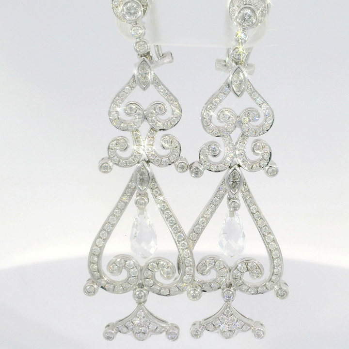 Chandelier Earrings 3CTW 18KT WG