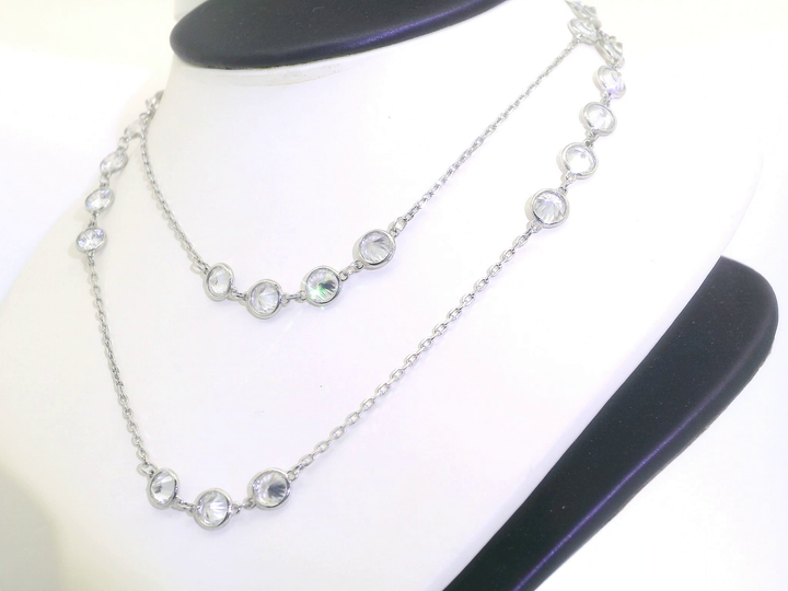 24" Cubic Zirconia Wrap Necklace in Sterling Silver