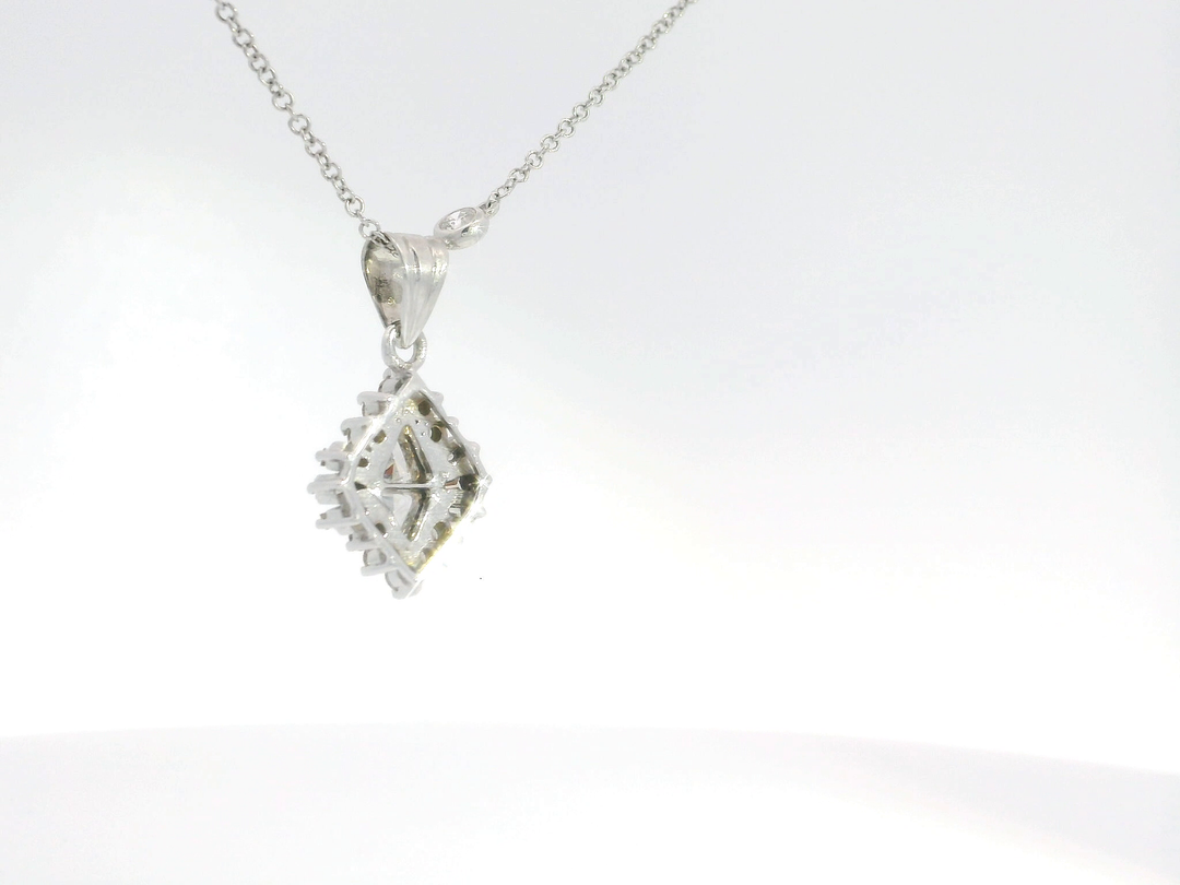 1.60 CTW Diamond Pendant Necklace in 18KT White Gold