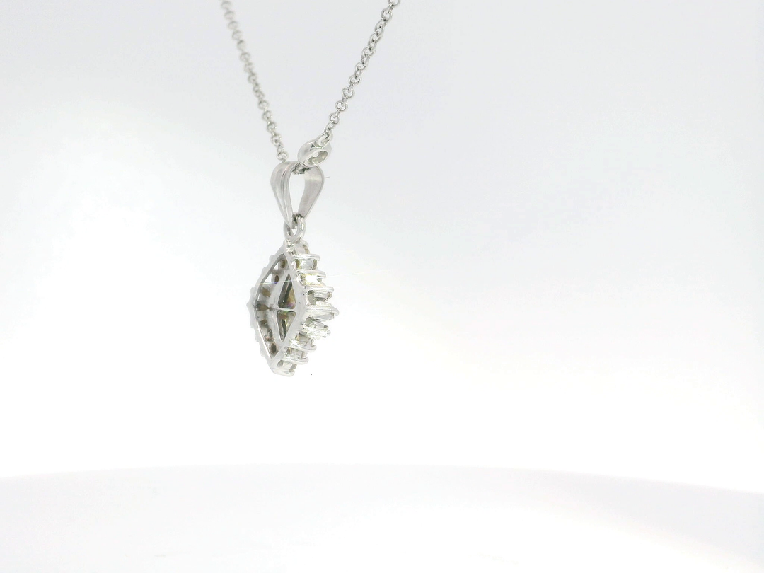 1.60 CTW Diamond Pendant Necklace in 18KT White Gold