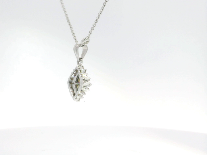 1.60 CTW Diamond Pendant Necklace in 18KT White Gold