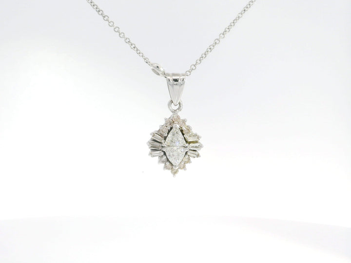 1.60 CTW Diamond Pendant Necklace in 18KT White Gold