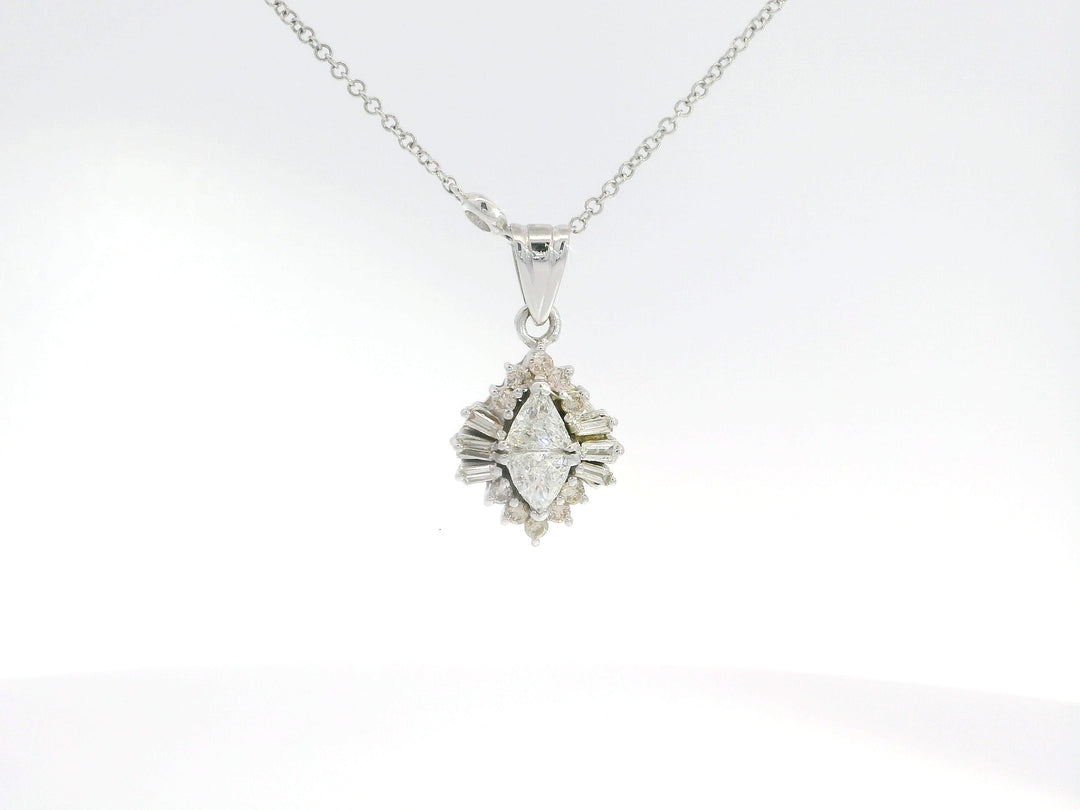 1.60 CTW Diamond Pendant Necklace in 18KT White Gold
