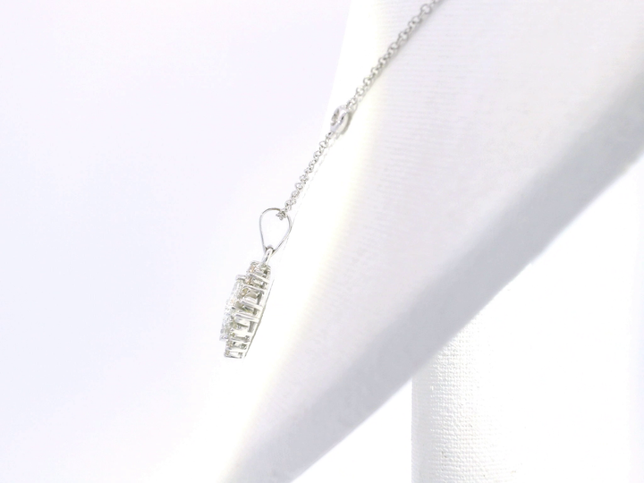 1.60 CTW Diamond Pendant Necklace in 18KT White Gold