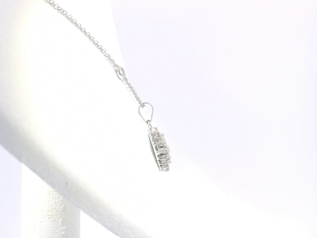 1.60 CTW Diamond Pendant Necklace in 18KT White Gold