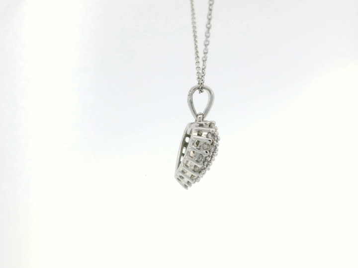 1.00 CTW Diamond Heart Pendant Necklace in 14KT White Gold