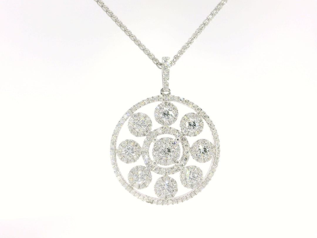 1.24 CTW Natural Diamond Radiant Necklace in 18KT White Gold