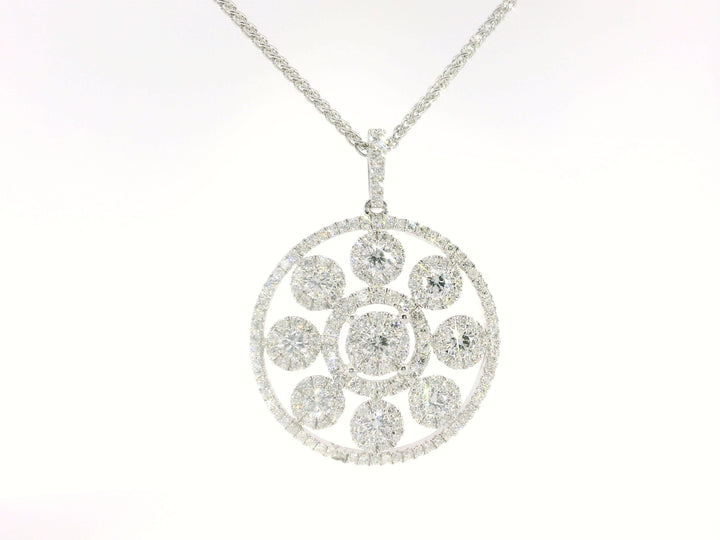 1.24 CTW Natural Diamond Radiant Necklace in 18KT White Gold