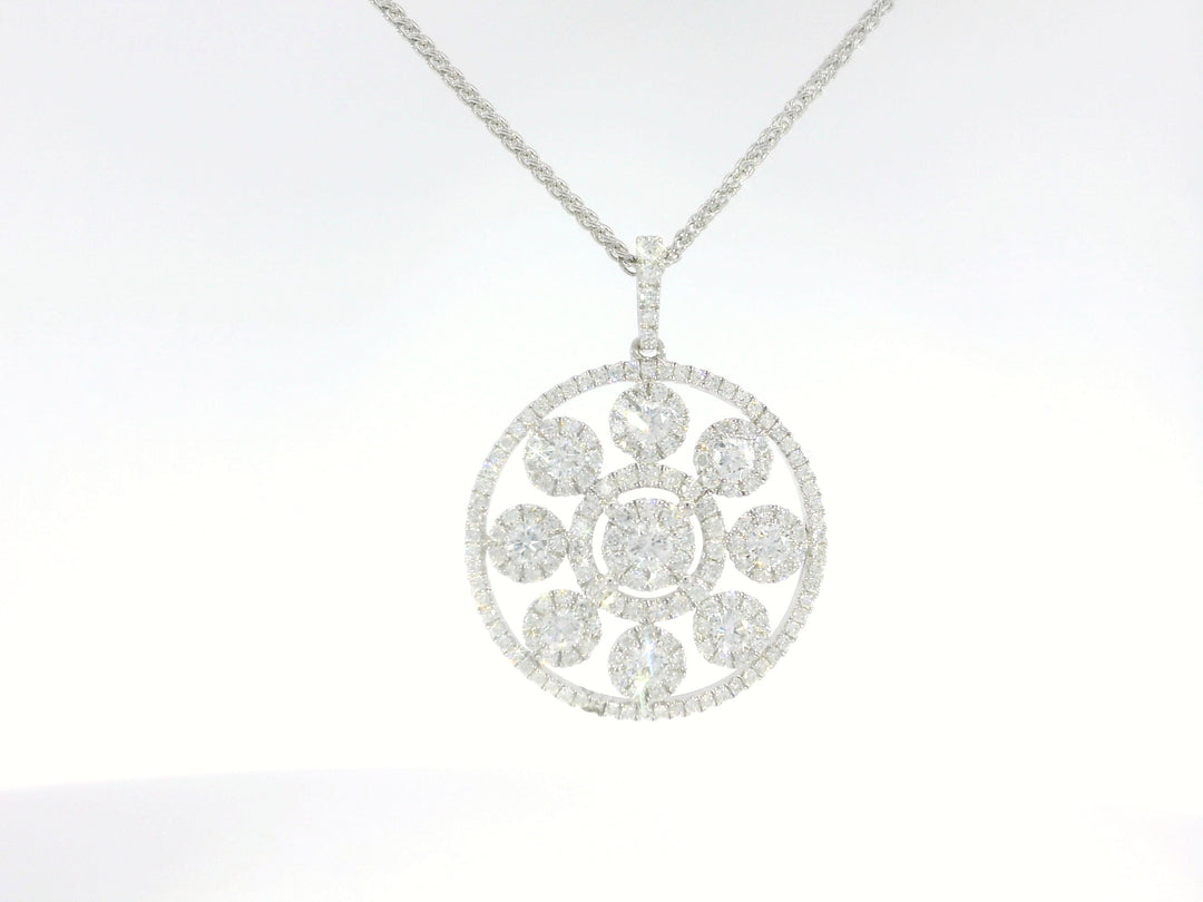 1.24 CTW Natural Diamond Radiant Necklace in 18KT White Gold