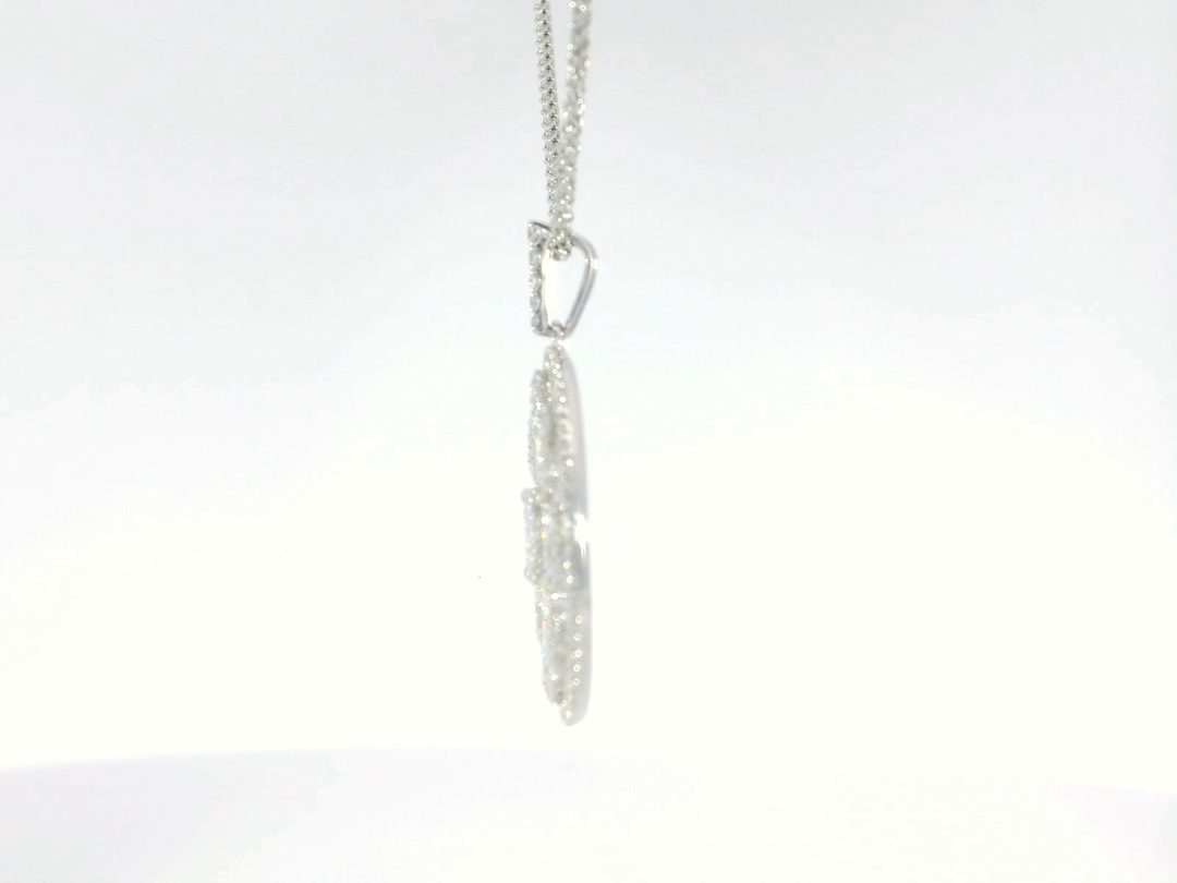 1.24 CTW Natural Diamond Radiant Necklace in 18KT White Gold