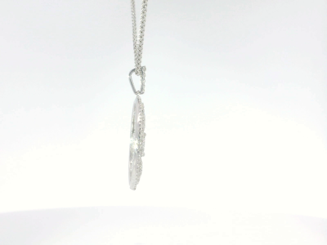 1.24 CTW Natural Diamond Radiant Necklace in 18KT White Gold