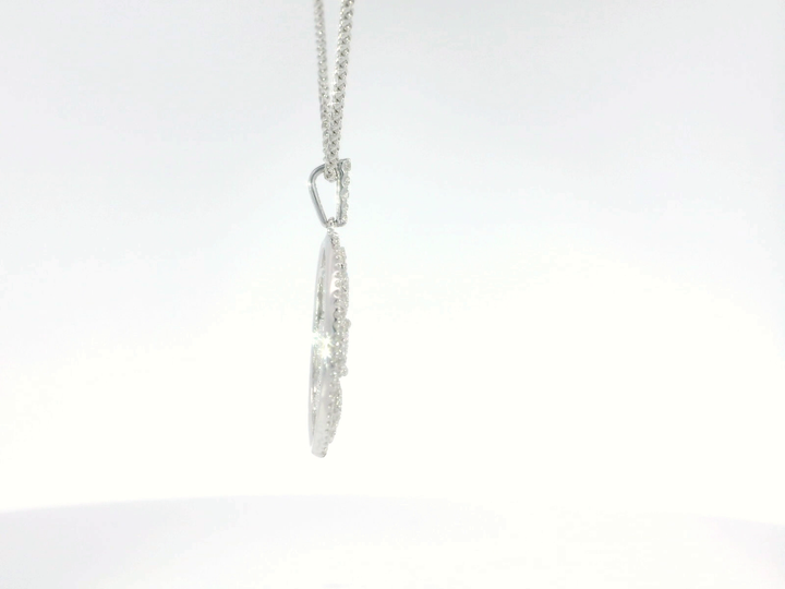 1.24 CTW Natural Diamond Radiant Necklace in 18KT White Gold