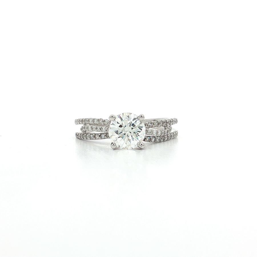 GIA Certified Round Brilliant Diamond Engagement Ring (1 2/5 ct.) 18k White Gold