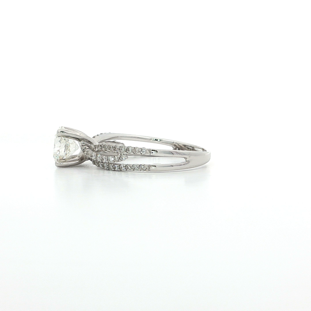 1.41 CTW GIA & EGL USA Certified Round Brilliant Natural Diamond Engagement Ring