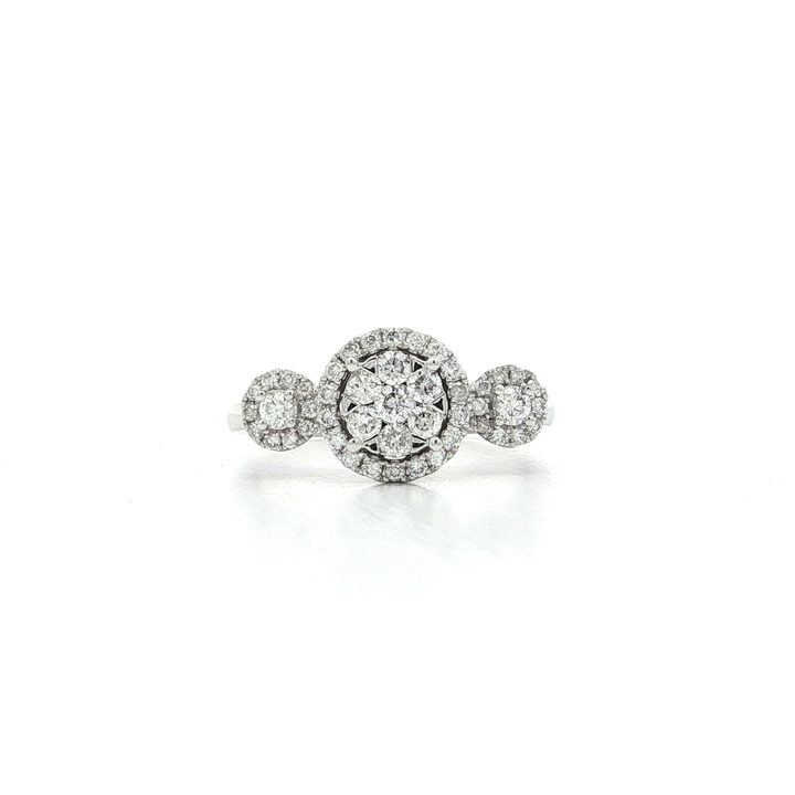 0.56 CTW of Colorless Natural Diamonds in a Triple Cluster Triple Halo Ring in 14kt White Gold – Jewelry Depot, Inc.