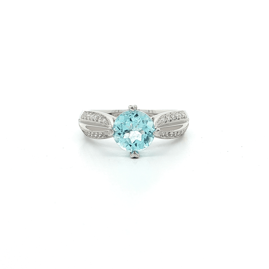 Aquamarine & Diamond Ring (1 5/6 ct. tw.) 18k White Gold