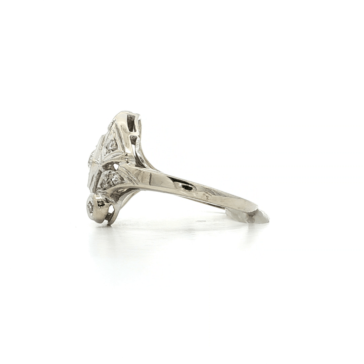 0.55 CTW Antique Style Natural Diamond Cocktail Ring in 14kt White Gold – Jewelry Depot, Inc.