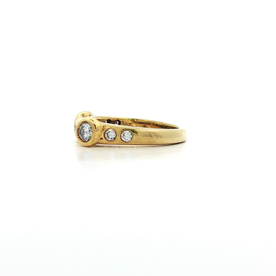 0.65 CTW Stackable Natural Diamond Ring in 18kt Yellow Gold