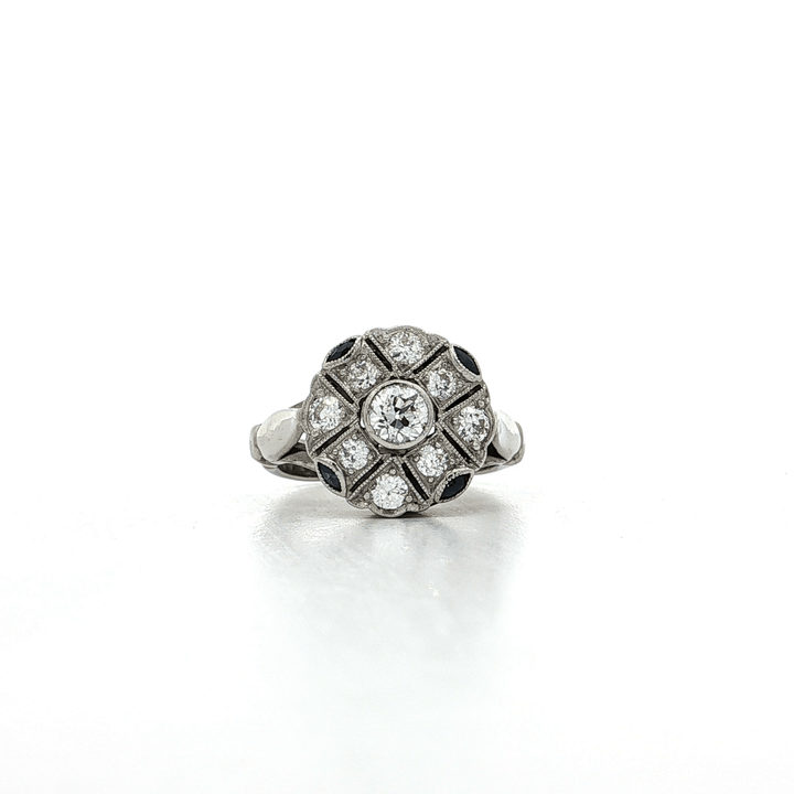 1.10 CTW Antique Natural Diamond & Sapphire Ring in Platinum and 10kt White Gold – Jewelry Depot, Inc.