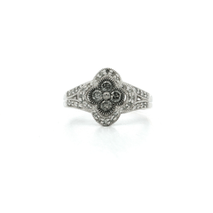 Alhambra-Inspired Diamond Ring (½ ct.) in Sterling Silver
