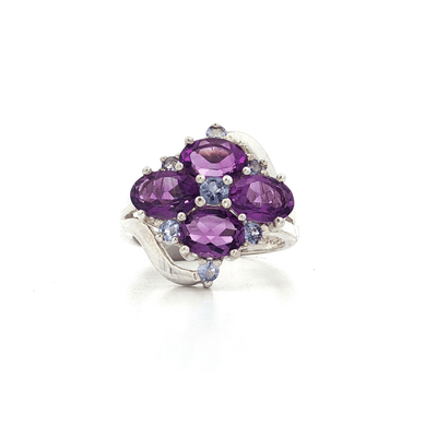 Purple & Sky Blue Split Shank CZ Ring in Sterling Silver – Jewelry Depot, Inc.