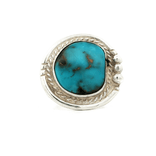 Deep Turquoise Cocktail Ring in Sterling Silver