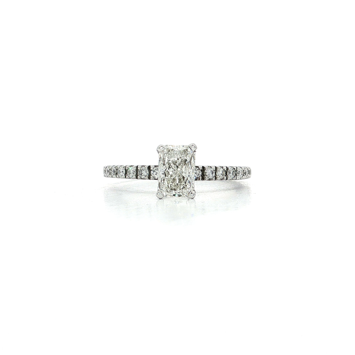 1.40 CTW IGI Certified Radiant Cut Diamond Engagement Ring in 14kt White Gold