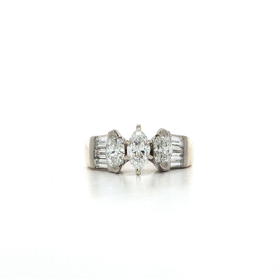 Marquise Three-Stone Diamond Ring 1 4/5 ct. tw. 14k Two-Tone Gold