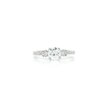 Certified Round Brilliant Diamond Engagement Ring with Pavé Shoulders (⁹⁄₁₀ ct. tw.) in 18k White Gold
