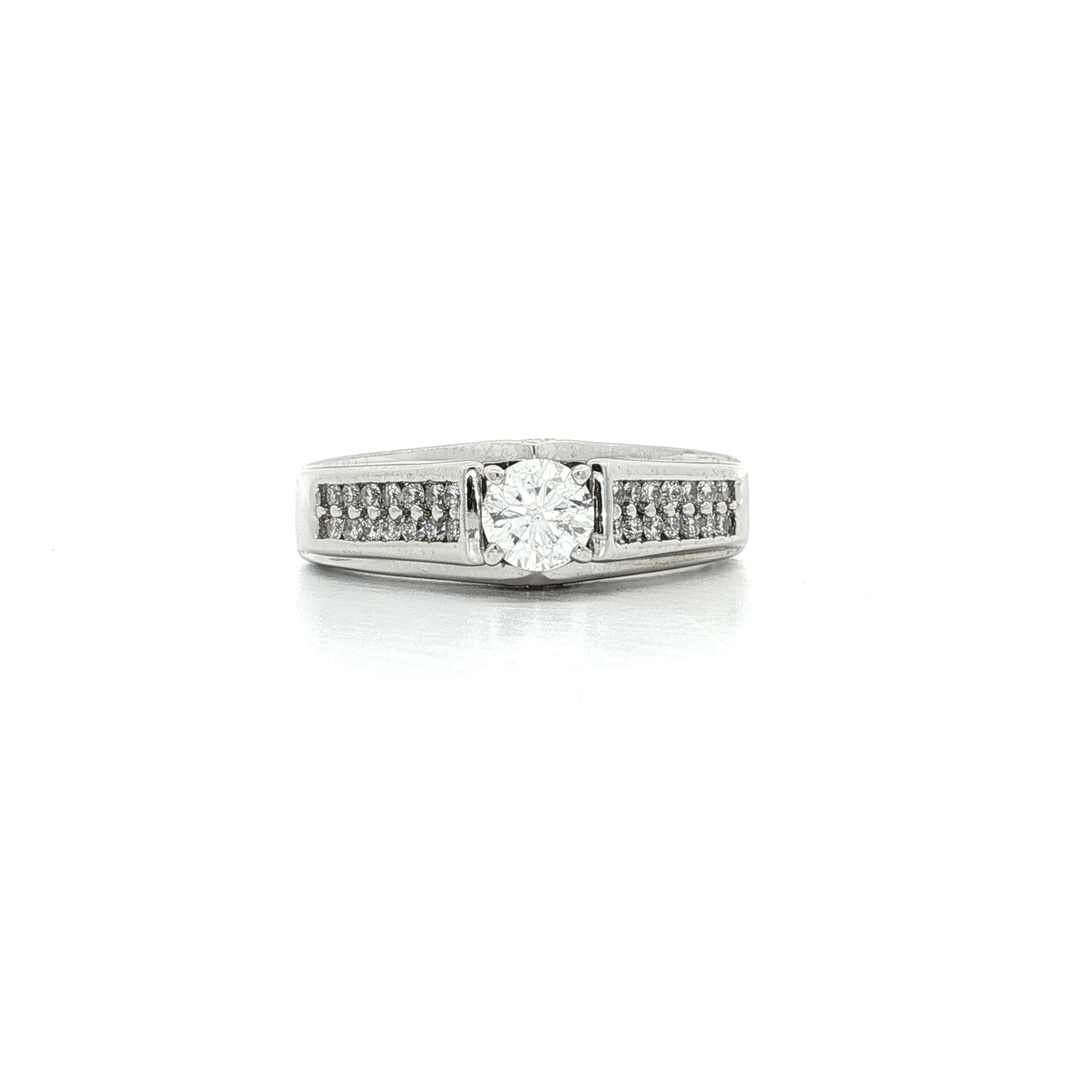 1.15 CTW Natural Round Brilliant Cut Near Colorless Diamond Engagement Ring in 14kt White Gold – Jewelry Depot, Inc.