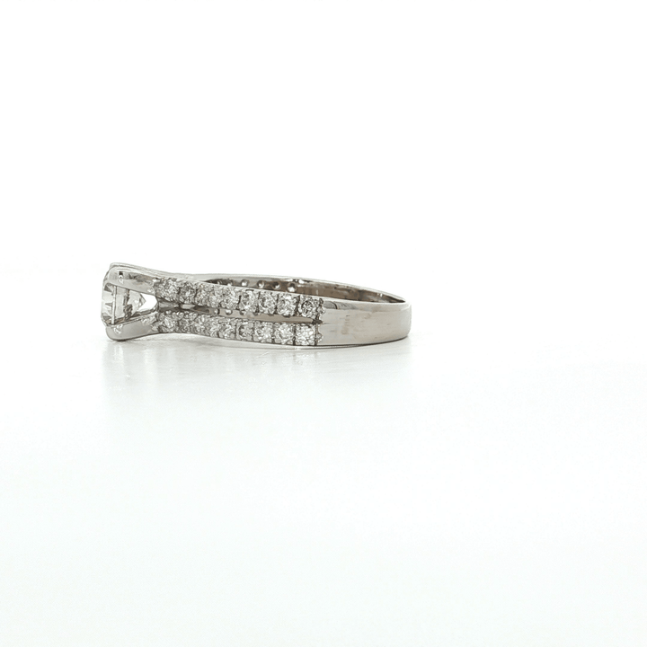 1.37 CTW Natural Round Brilliant Cut Diamond Split - Shank Engagement Ring in 14kt White Gold – Jewelry Depot, Inc.