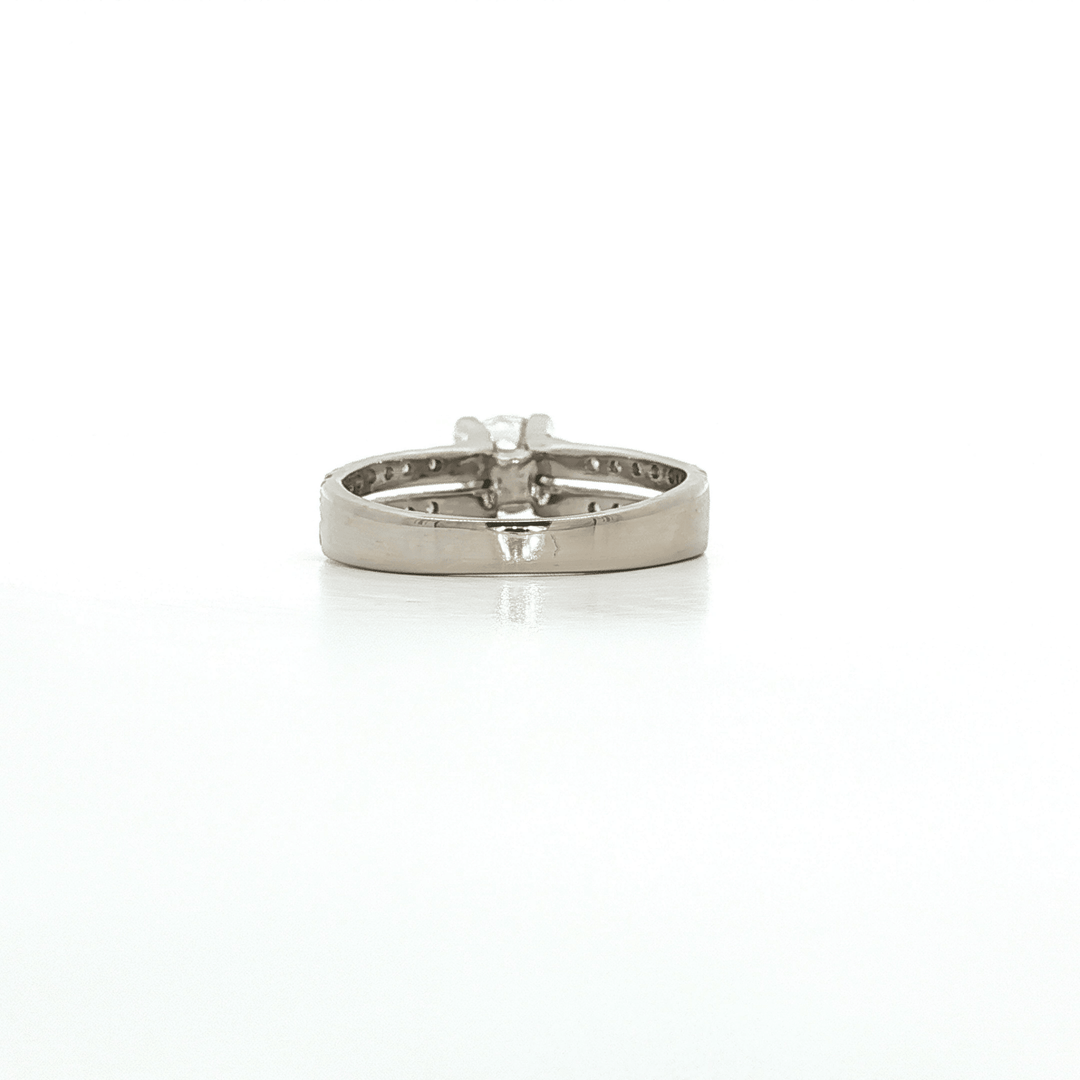 1.37 CTW Natural Round Brilliant Cut Diamond Split - Shank Engagement Ring in 14kt White Gold – Jewelry Depot, Inc.