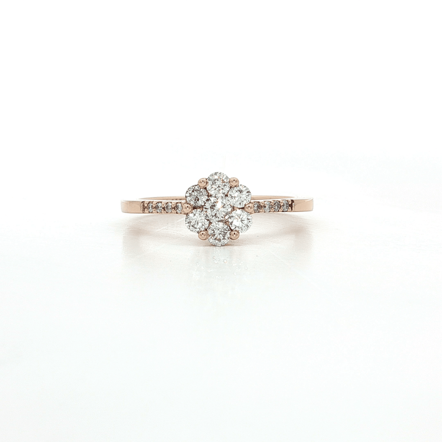 Diamond Flower Cluster Engagement Ring (1/2 ct. tw.) 14k Rose Gold