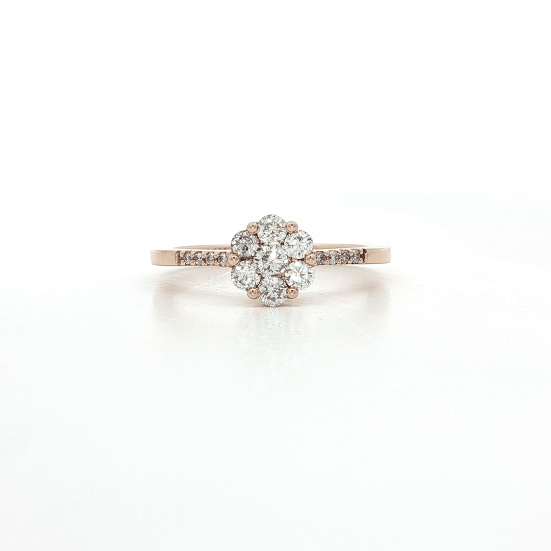 0.50 CTW Natural Diamond Flower Cluster Engagement Ring in 14kt Rose Gold – Jewelry Depot, Inc.